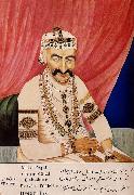 unknow artist Portrait of Maharaja Chandulal,Chief Minister of the Nizam of Hyderabad,Nawab Ali Khan,Asaf Jah Iv oil painting on canvas